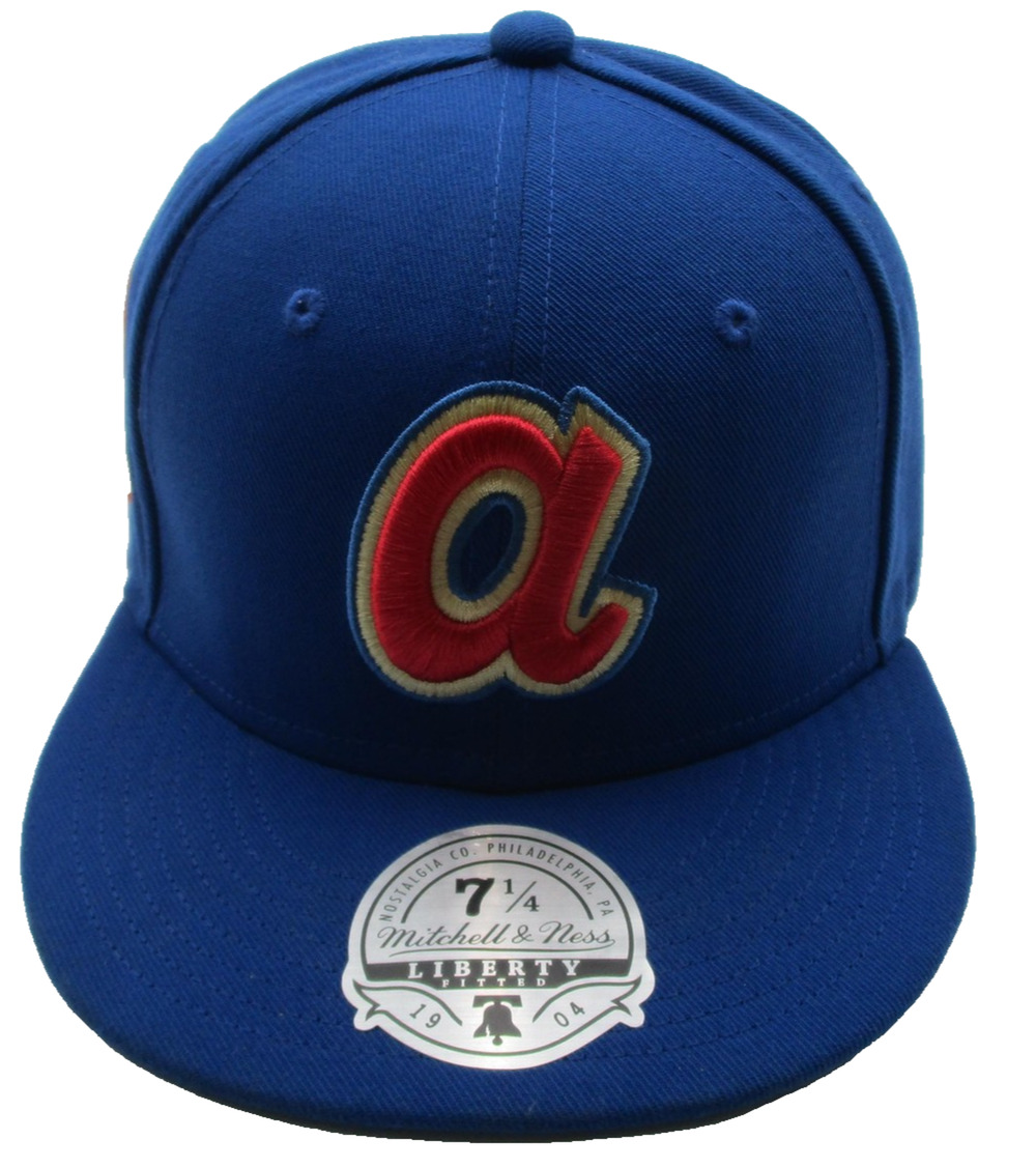 Atlanta Braves Hat Cap Fitted Mens 7 1/4 MLB Baseball Mitchell Ness Cooperstown